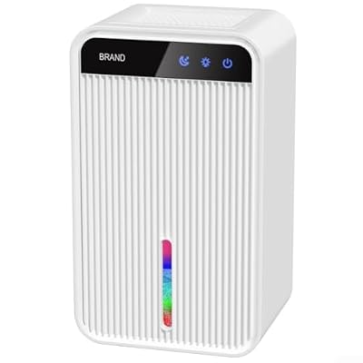 Electric Dehumidifier for Bedrooms and Bathrooms, Compact Size with 1.1L Capacity, Quiet at 32 dB, Energy Saving Auto Shutoff for Home Use (British regulations)