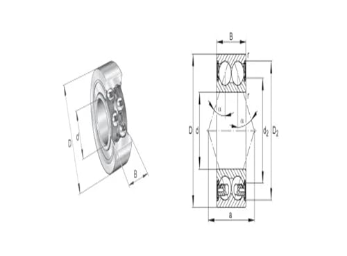 Roulement double contact oblique 3208 résistant pour éliminer le jeu axial - 5