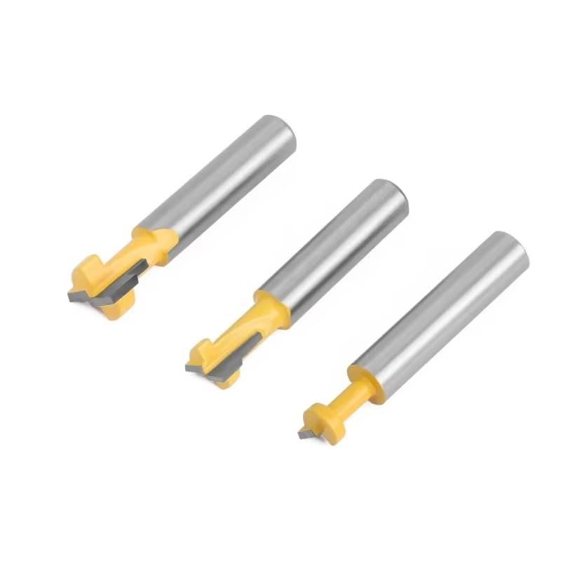 3Pcs/Set 8mm Shank T-Slot Cutter Router Bit Set Key Hole Bits Hex Bolt T Slotting Milling Cutter for Wood Woodworking Tool