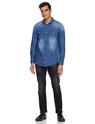 Image of Amazon Brand - INKAST Men's Slim Shirt (AZ-INK-RFS-DN-04 Indigo 1 4XL)