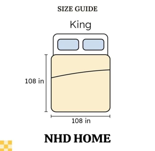 Image of NHD HOME Cotton 220 TC Super King Size Bedsheet Floral Print 108 X 108 Inch Size with 2 Pillow Cover, 275 X 275 Cm Super King Size (9 Ft by 9 Ft) (Off White)
