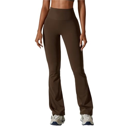 EFRJUWI Pantalones de Campana for Yoga for Mujer, Mallas Ajustadas Cintura Alta for Levantamiento glúteos, Pantalones Deportivos, Deportivas Transpirables(Brown,XL)