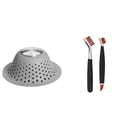 Image of OXO Good Grips Silicone Shower & Tub Drain Protector & Good Grips Deep Clean Brush Set - Orange