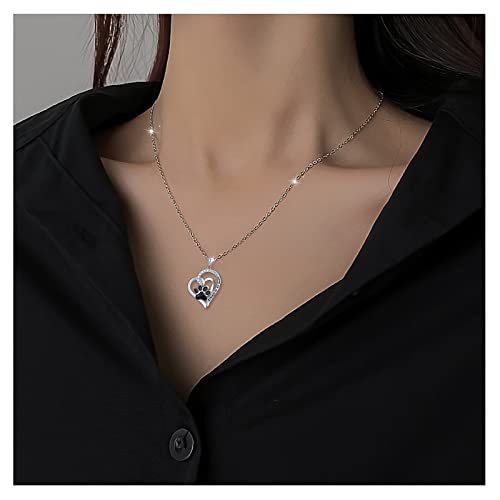 Flyow 925 Sterling Silver Engraved Always In My Heart Cute Paw Print Urn Pendant Necklace For Cat Dog Ashes, Memorial Gift For Women Girls Pet Lover 18 Inch #TOP5