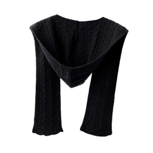 Bonnet cou chaud femme écharpe tricotée enveloppante 3 en 1
