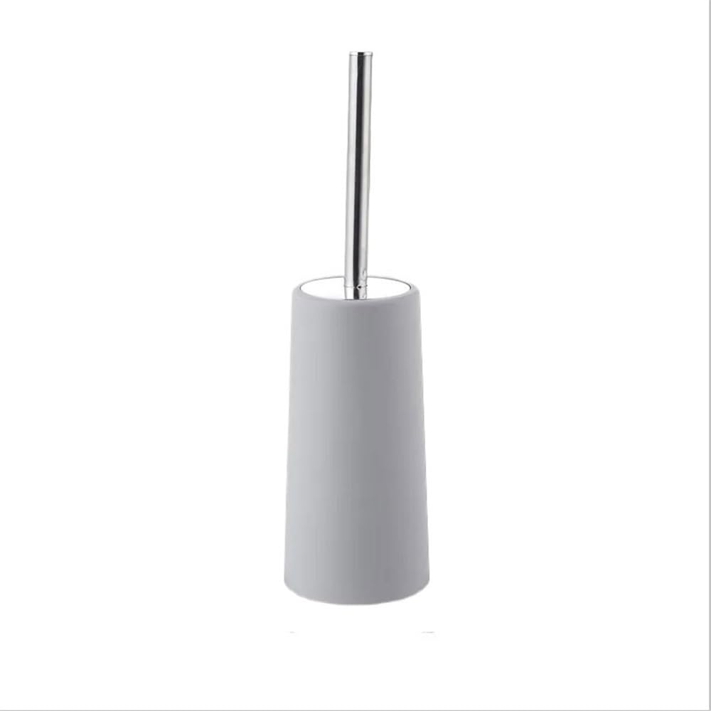 Scrubber Toolet Bathroom Long Handle Plastic Toilet Brush Holder Set for WC Floor Bathroom Deep Clean(Gris)