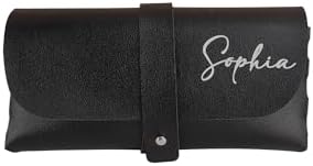 Pekdi Funda de gafas de cuero personalizada, funda de gafas de so...