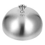 NOLITOY Rapshaube Edelstahl Glocke Für Lebensmittel Gewölbte Cloche Service Runde Schale Lebensmittelabdeckung Abdeckung Cloche Kuppel Feines Grillglocke Steak Abdeckung
