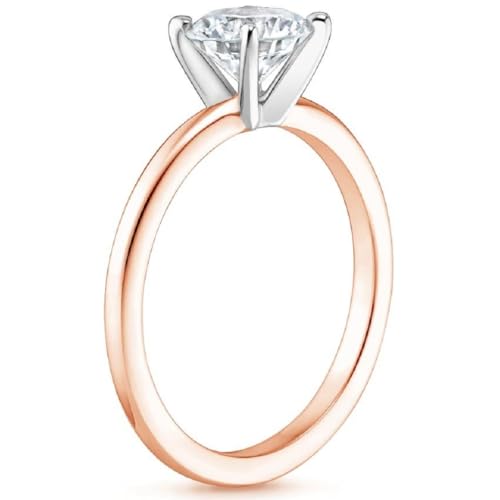 1-3 CT Asscher Cut Solitaire Lab Grown Diamond Ring E/F VVS1/2 | 4-Prong Solitaire Promise Ring for Gifts IGI Certified | 10K/14K/18K Solid Rose/White/Yellow Gold & Size 4-122