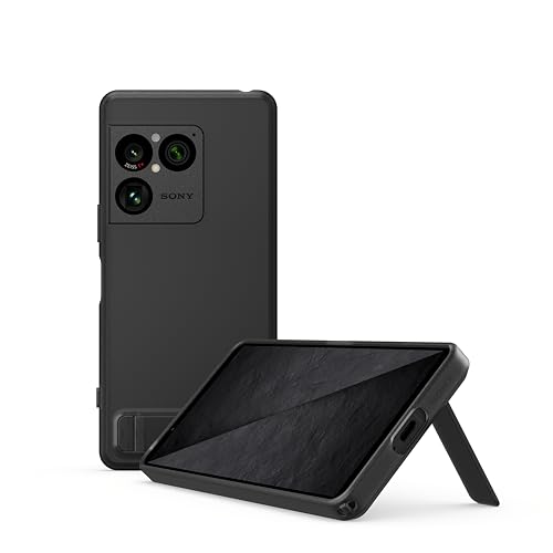 Sony - Étui Élégant avec Support pour Le Xperia 1 VIII, Matériau Antibactérien, Noir Graphite