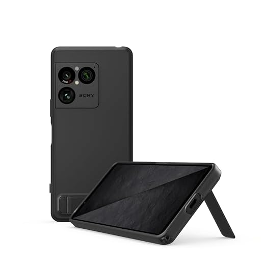 Sony - Stilvolle Hülle mit Standfuß für das Xperia 1 VIII, Handyhülle mit Antibakteriellem Material, Graphit-Schwarz