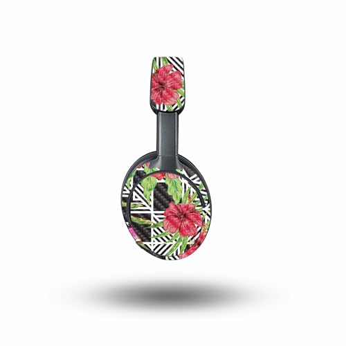 Image of MightySkins Carbon Fiber Skin Compatible with Bose QuietComfort Ultra - Pop Hibiscus | Protective, Durable Textured Carbon Fiber Finish | Easy to Apply