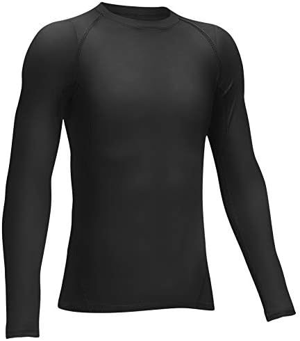 TELALEO 1 Pack Boys' Girls' Compression Shirts Youth Long Sleeve Undershirt Sports Performance Moisture Wicking Baselayer Black L