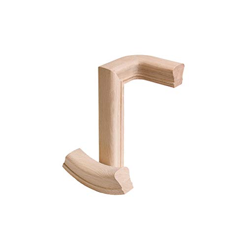 7276 Red Oak 2 Rise Right Hand Gooseneck - 6210 Wood Staircase Handrail Fitting for Stair Remodel