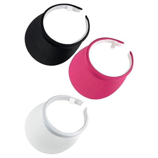 3 Pack Sun Visor Women Wide Brim Hat Adjustable Outdoor Cap Cotton Clip On Visors Hats Headwear Men Sport Running Golf Travel (Black, White, Rose)
