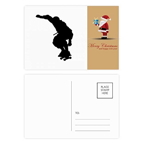 Cartes postales père Noël en patins lot de 20 pour fêtes