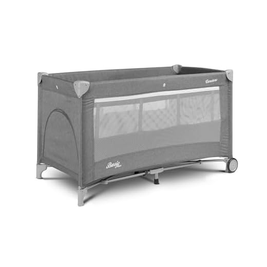 CARETERO Basic Plus Lit Parapluie Bébé avec Matelas 120x60 cm - Lit de Voyage Pliable pour Bébés Jusqu'à 15 kg - De la Naissance à 4 Ans - Sac de Transport Inclus - Gris
