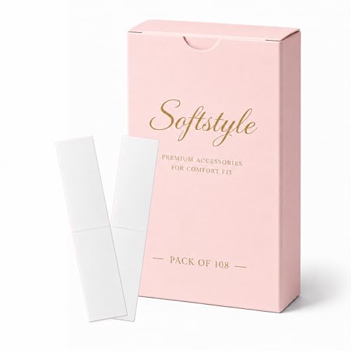 Image of SOFTSTYLE Double Sided fashion tape for women | Body tape to stick clothes & Dress Support | Transparent cloth tape for Neckline, Saree, Blouse & Clothing Fit (Transparent - Pack of 108)