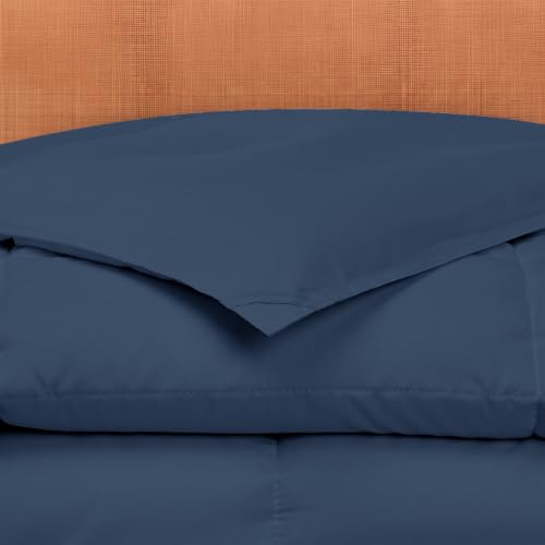 Image of Modern Threads Comforter Duvet Insert, Reversible Quilted Down Alternative Comforter with Corner Tabs, All Season Bedding, King, Navy