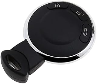 eMagTech Black 3 Button Car Smart Control Remote Key Fob Case Shell Cover with Battery Casing Compatible with BMW Mini Cooper