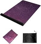 Tapis de Yoga de Voyage Imprimé nuveti-1/16 Pouce Épais Tapis de Fitness Non Glissant avec Sac de Transport, Tapis de Yoga en Suède Léger & Caoutchouc Naturel pour Yoga, Pilates et Fitness 72" L x 24" L x 1.5mm