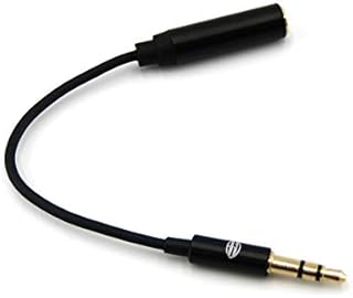 AGD TRRS to TRS Male to Female 4pin 3pin / 3 to 2 Rings Adapter for Small Mini Lavalier Lapel Omnidirectional Condenser Microphone Apple iPhone Android Cellphones Noice Noise Cancelling Mic (AGDC)
