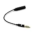 AGD TRRS to TRS Male to Female 4pin 3pin / 3 to 2 Rings Adapter for Small Mini Lavalier Lapel Omnidirectional Condenser Microphone Apple iPhone Android Cellphones Noice Noise Cancelling Mic (AGDC)