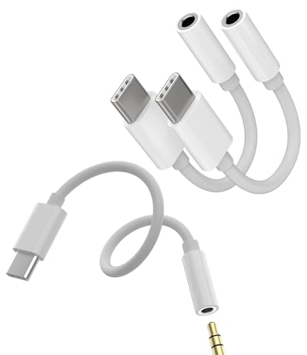 USB-C to 3.5mm AUX�A�_�v�^�[�i3�Z�b�g�jDAC�m�C�Y�ጸ�`�b�v���� �Ή�iPhone 15�A�Ή�iPad 10�AAir4/5�AMini6�APro 11/12.9�C���`�Ή�