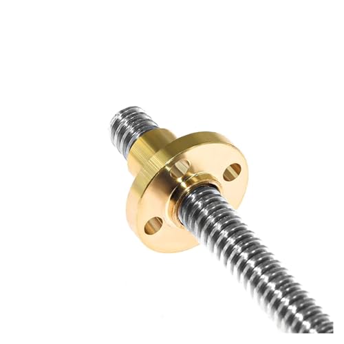 Metal Ball Screw nut 1pcs 100mm-550mm 304 Stainless Steel T12 Trapezoidal Screw Lead Screw with Brass Nut(300mm)