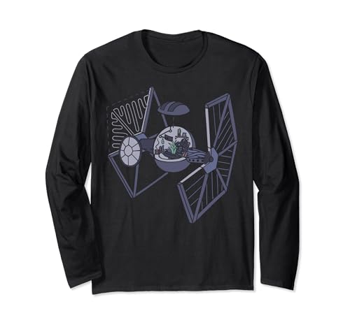 T-shirt Star Wars TIE Fighter top manches longues imprimé geek noir