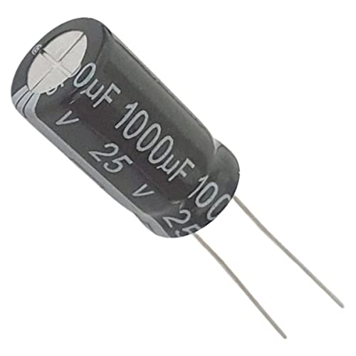 SMART COMPONENTES ELETRÔNICOS - Kit de 10 Capacitores Eletrolíticos 1000uF 25V 105°C Redondos Genéri