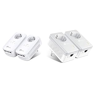 TP-Link Powerline Adapter Set TL-PA8030P KIT(1300Mbit/s Homeplug AV2, 2*2-MIMO, Steckdose, 6 Gigabit Ports, Plug&Play, kompatibel mit allen Powerline Adaptern, ideal für Streaming, energiesparend)weiß