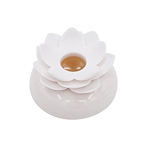 HomDSim Lotus Cotton Swab Holder,Cotton Bud Small Q-tips Toothpicks Brushes Holder Box Case Storage Organizer Jar with Clear Lid Dustproof Cover (Black + White) - Thumbnail 3