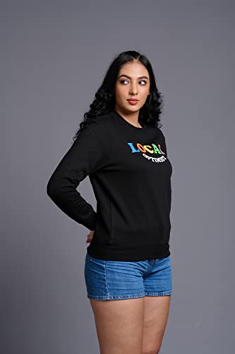 Image of Go Devil Stylish Trendy Regular Fit 100% Cotton Sweatshirt with Round /Crew Neck Full Sleeves, Casual Printed Winter Wear for Women /Girls