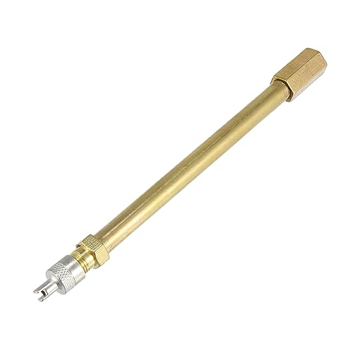 Image of X AUTOHAUX 120mm /4.72 inch Long Brass Auto Tire Valve Extension Adaptor Air Tyre Stem Extender Inflation Stright Bore for Car Truck Motorcycle Bike Mower Scooter