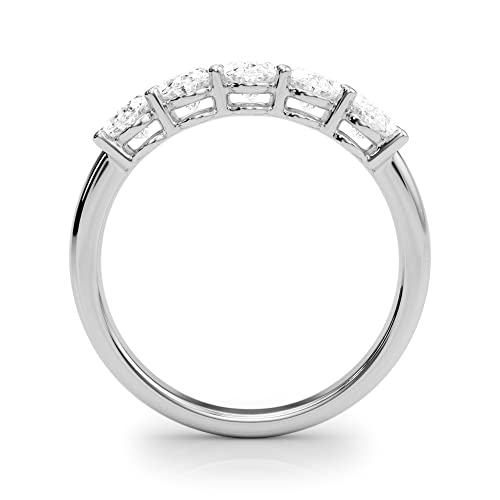 1 Carat & 2 Carat Oval Lab Grown 14K Diamond Five Stone Anniversary Band for Women (F-G/VS-SI)4