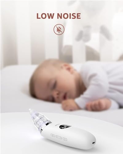 Baby Nasal Aspirator - Automatic Nose Sucker and Cleaner, Rechargeable With Pause, Music & Light Soothing Function