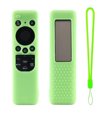 Image of Silicone TV Remote Cover Compatible with Samsung Smart TV Remote 2023 BN59-01432G BN59-01432A (Samsung Smart TV 2023 Model Solar Remote Cover - Style 4, Luminous Green - Style 4)