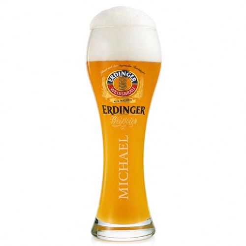 Erdinger Geschenke für Männer Glas mit Gravur lizenziert Original Weißbierglas 0,5l - Vatertagsgeschenk Geschenk Mann Geburtstag oder Geschenkidee zu Weihnachten