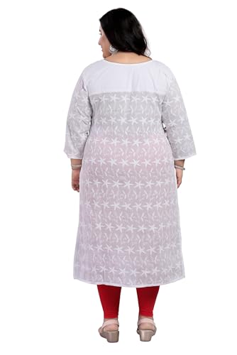 Image of DARIKA Women Chikankari Kurti in Dark Blue for Plus Size & Small Size.