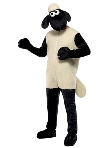 Smiffys Kostüm Shaun the Sheep Weiß mit Overall & Kopfbedeckung Halloween