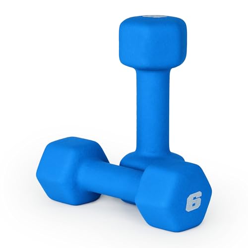 CAP Neoprene Dumbbell Weights, 6 lb Pair, Azure