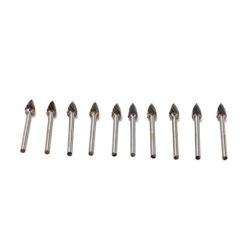 Set 10 Piezas Fresas Carburo Tungsteno Mango 3mm Cabeza 6mm miniatura 4
