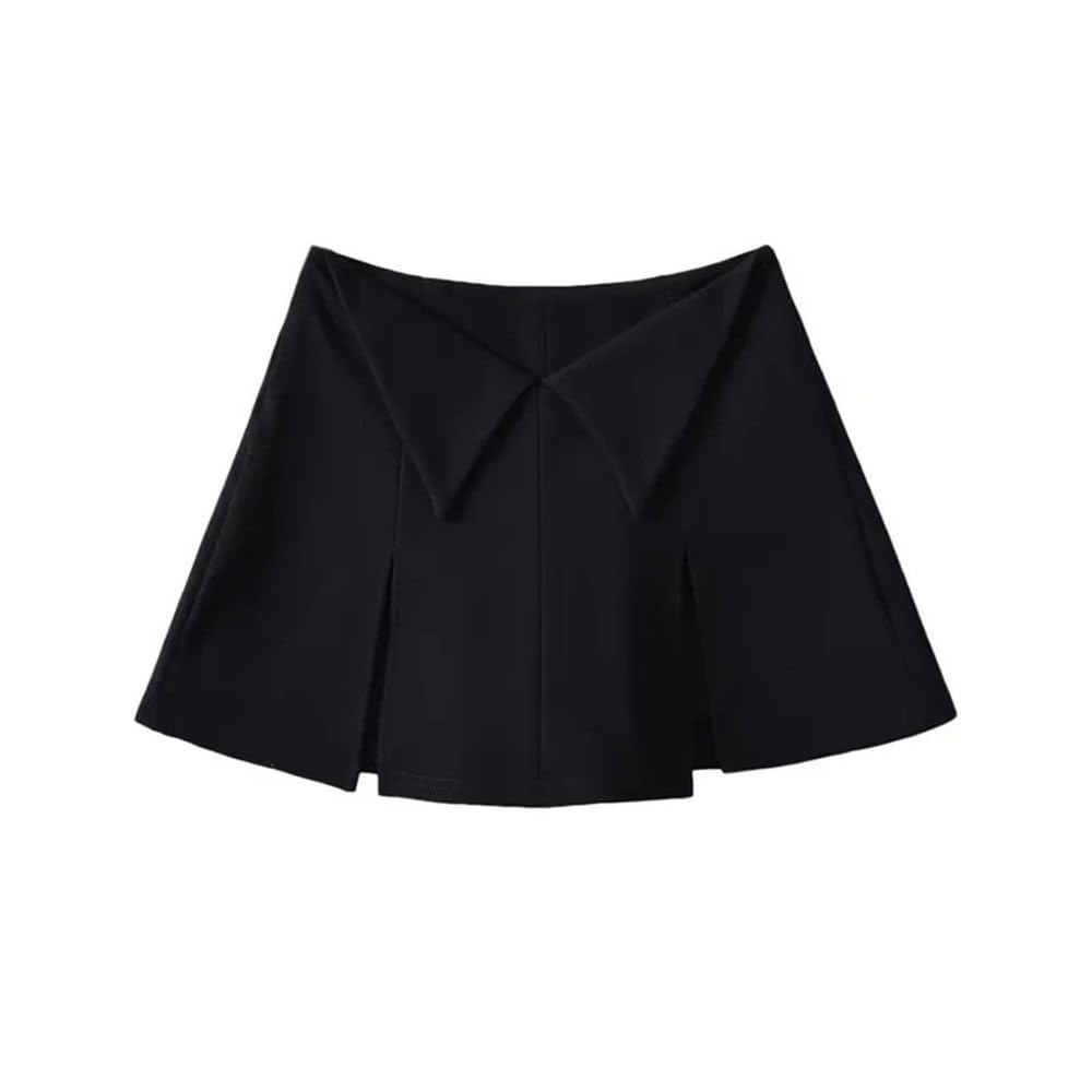 SWEPER Jupe Courte Femme - Automne Femmes Fente Jupe Asymétrique Mouche Côté Fermeture Éclair Conception Noir Une Ligne Mini-Jupe Femme Sexy Skort
