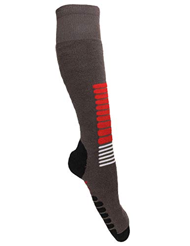 Eurosock Ski Zone OTC Socks -1112 (Grey/Red, X-Large)