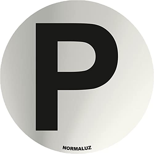Normaluz Rd797000 - Señal Adhesiva Redonda Parking Acero Inoxidable Adhesivo 0,8 Mm 7 Cm Con Cte, Ripci