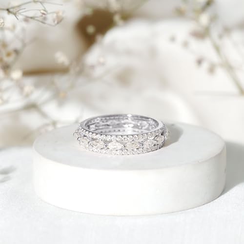 Certified Moissanite Eternity Band Ring for Women, Anniversary Ring, D Color VS1 Clarity (Ready To Gift)3