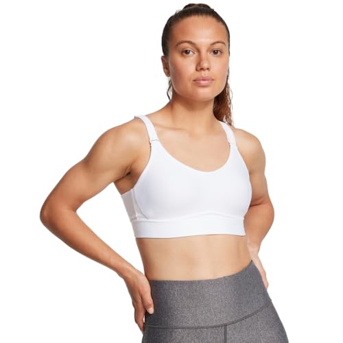 Under Armour Womens Infinity Mid Impact Sports Bra, (101) White / / White, Medium A-C