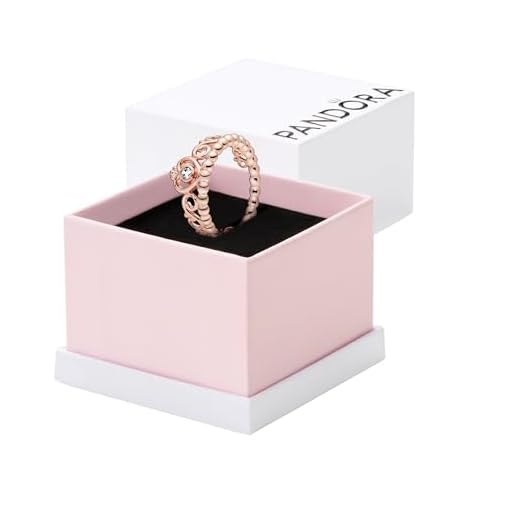 Pandora Princess Tiara Crown Ring - Layering or Stackable Rose Gold Ring for Women - Gift for Her - 14k Rose Gold-Plated with Cubic Zirconia - With Gift Box - Size 8.5