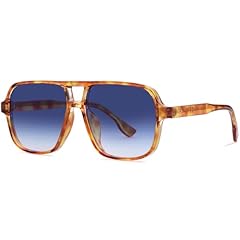 Orange Tortoise Shell Frame/ Gradient Blue Lens